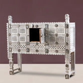 Handmade Indian Vintage Solid Hard Wood Sideboard Damchiya White